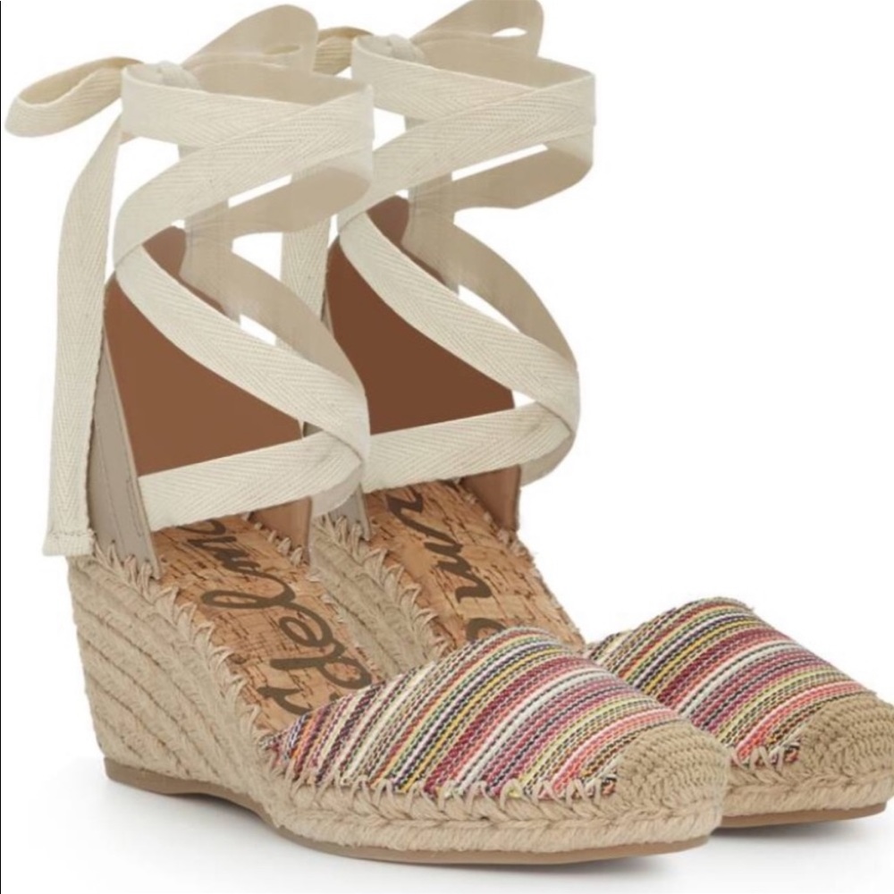 Sam Edelman Patsy Wrap Tie Ankle Wedge Espadrilles